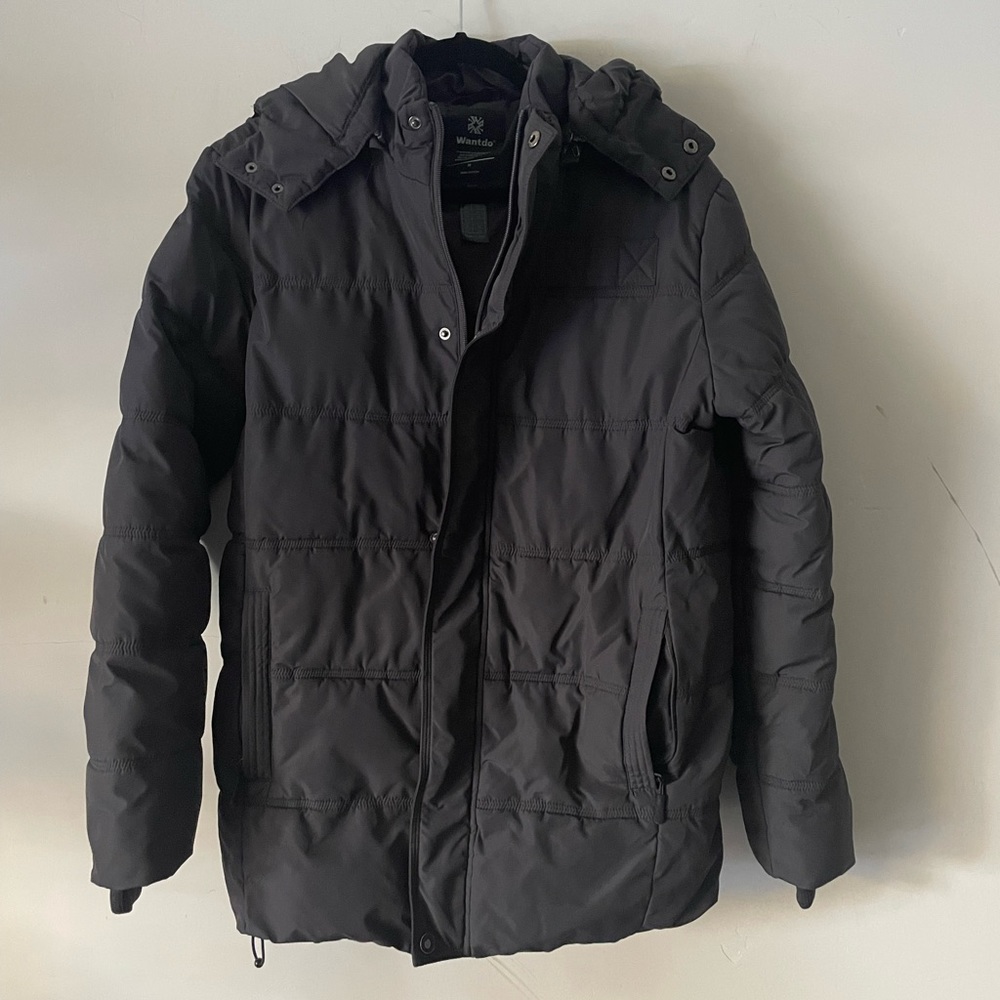 Men's Puffer Jacket Thicken Padded Winter Coat with Removable Hood Acadia Size M